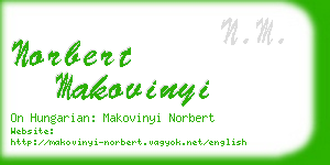 norbert makovinyi business card